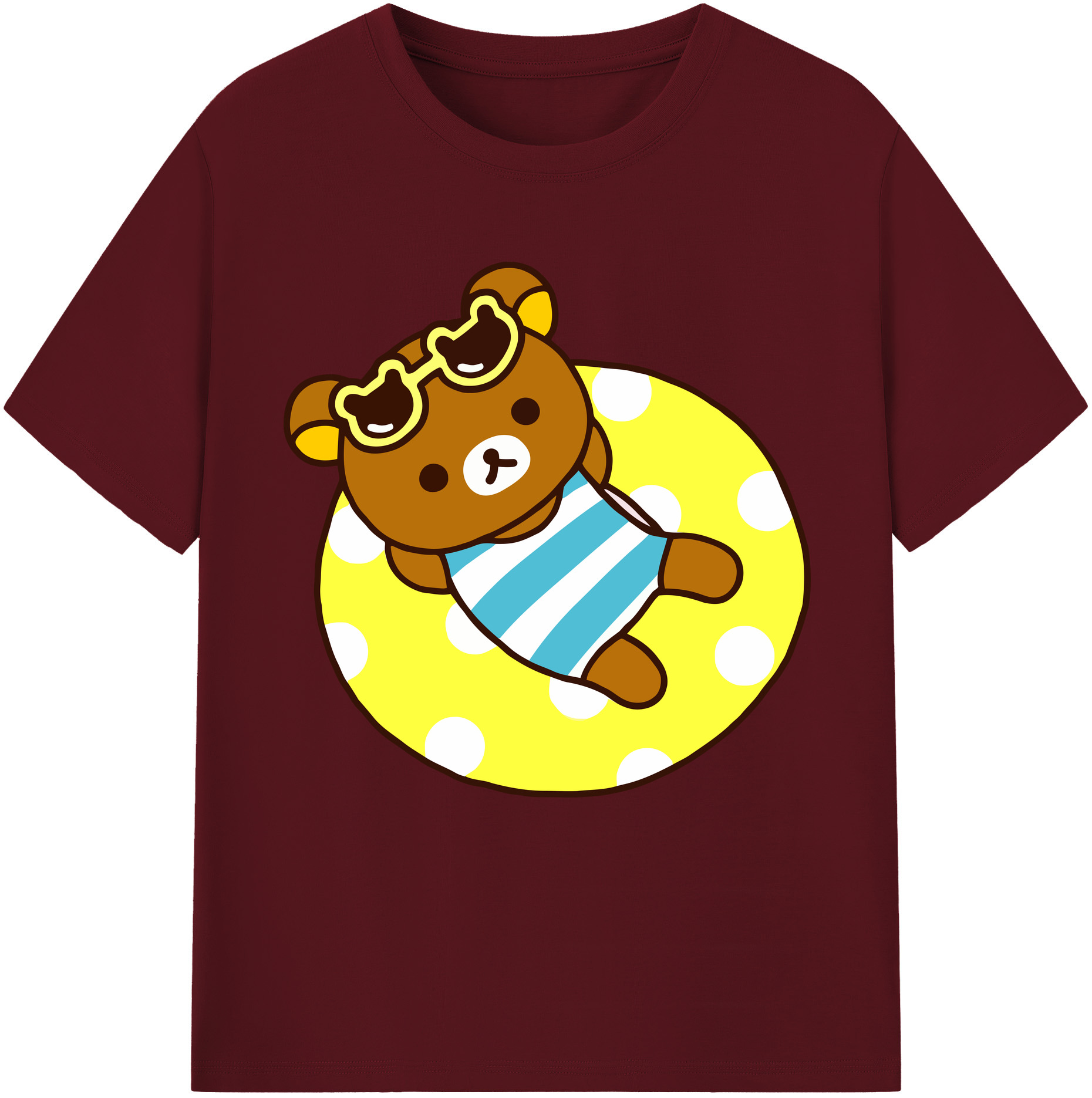（画像用） リラックマ リラックマ キイロイトリ Rilakkuma Korilakkuma Kiiroitori 綿100％半袖Tシャツ（フロントプリント）